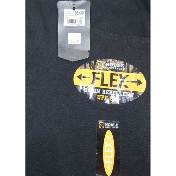 Noble Outfitters Mens Black Work Pants 5 Pocket Flex 36x30 UPF 50+ New - Picture 3 of 7